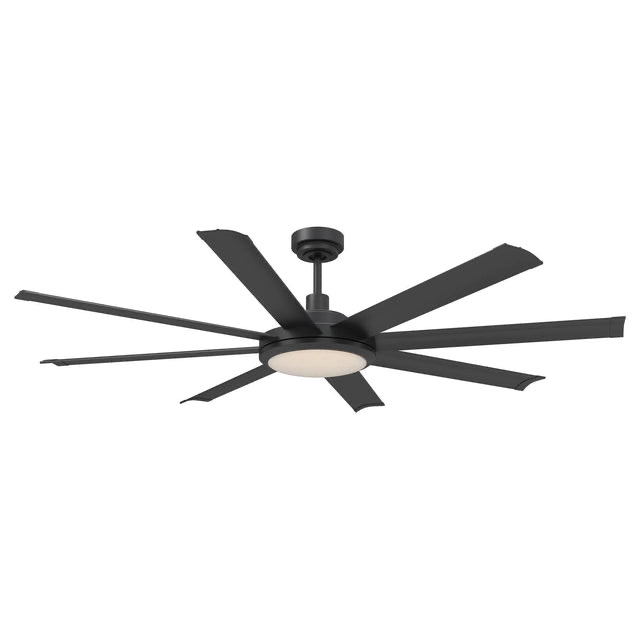 60" Black Led Indoor Ceiling Fan with Remote 8 Blade