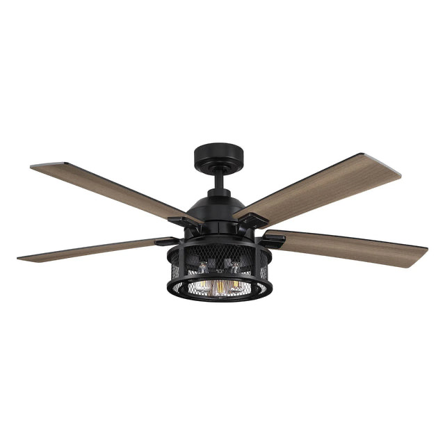 52 Industrial Reversible 5 Blade Mesh Led Ceiling Fan