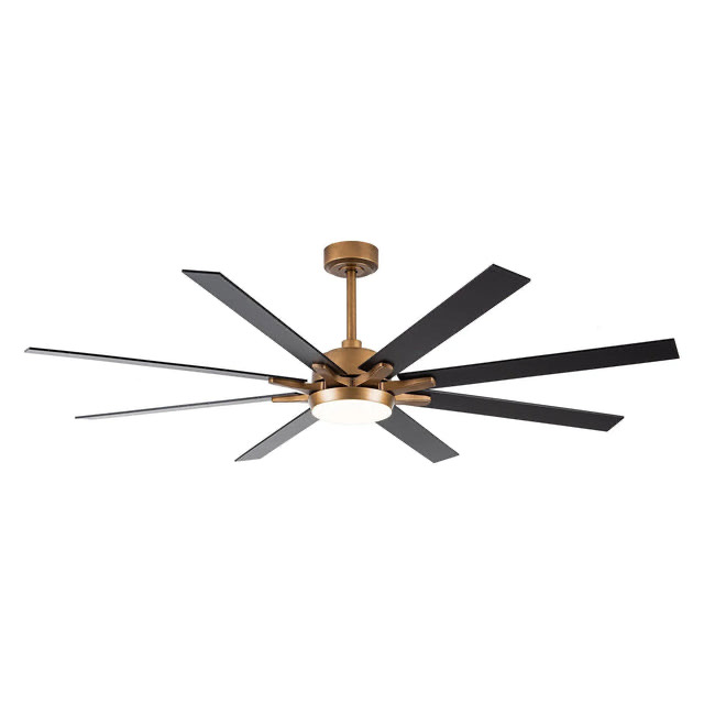65" Balachandran Modern Brushed Nickel DC Motor Downrod Mount Ceiling Fan with Lighting and Remote Control