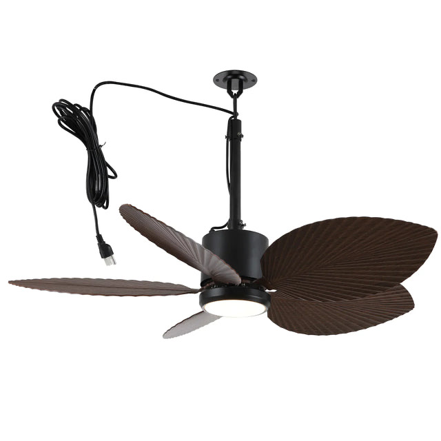42 Inch Wythe IPX5 Outdoor Hanging Buckle Downrod LED Fan with Remote Control
