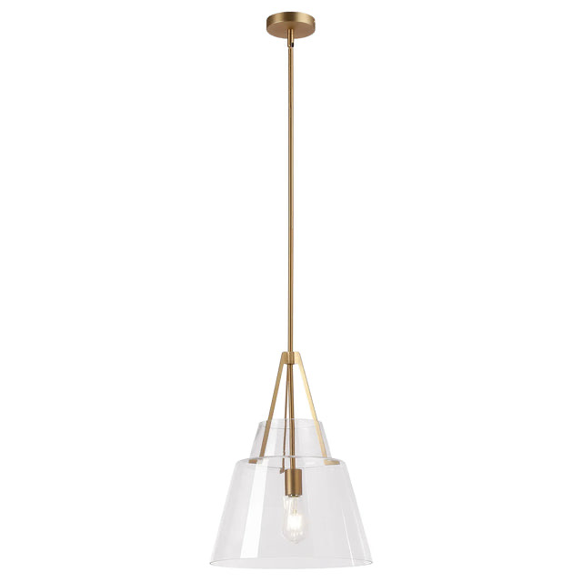 15" Todd Modern 1-Light Brushed Brass Island Pendant Light