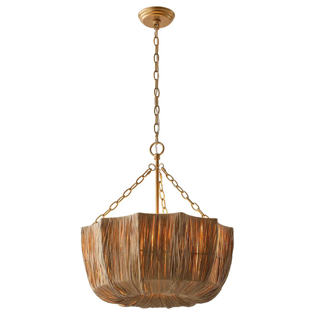20 Inch Primo Raffia Shade Island Pendant Light