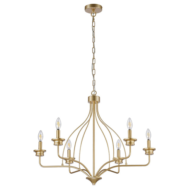 Rock Modern 6-Light Golden Chandelier