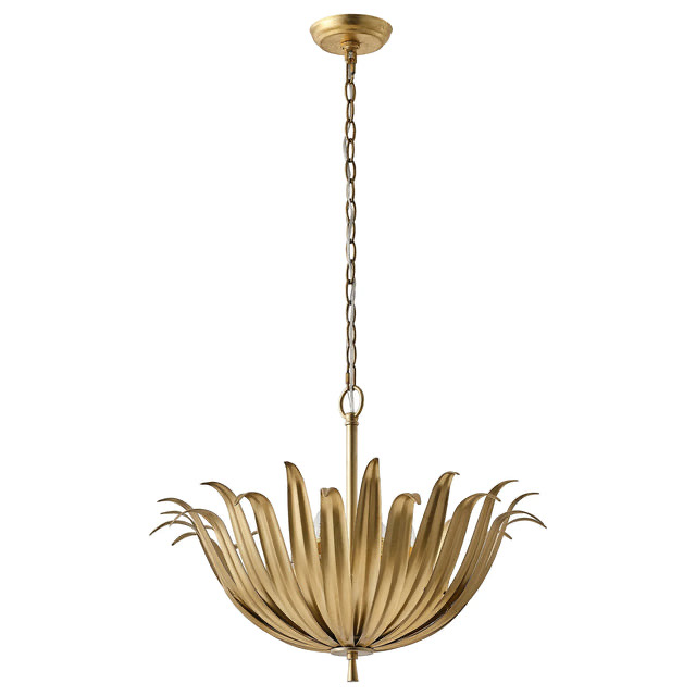 Osborn 6-Light Faux Gold Leaf Floral Chandelier
