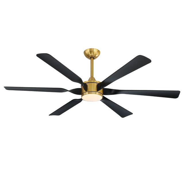 60 Inch Murphy Modern Golden LED Ceiling Fan with Black Blades