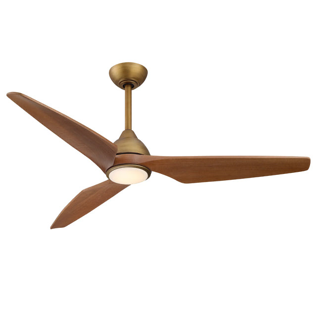 52 Inch Corey Satin Gold LED Ceiling Fan with Solid Wood Blades