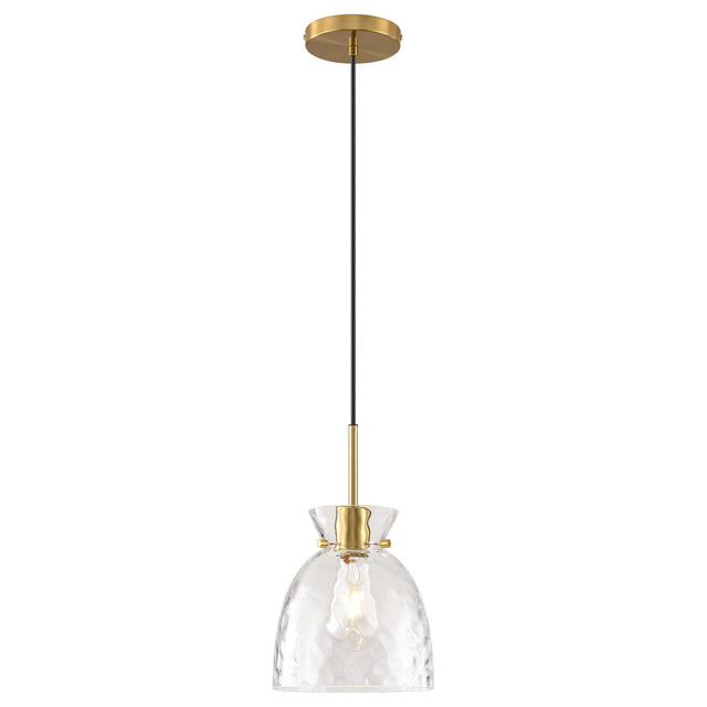 Eunice 1-Light Natural Copper Glass Pendant Light
